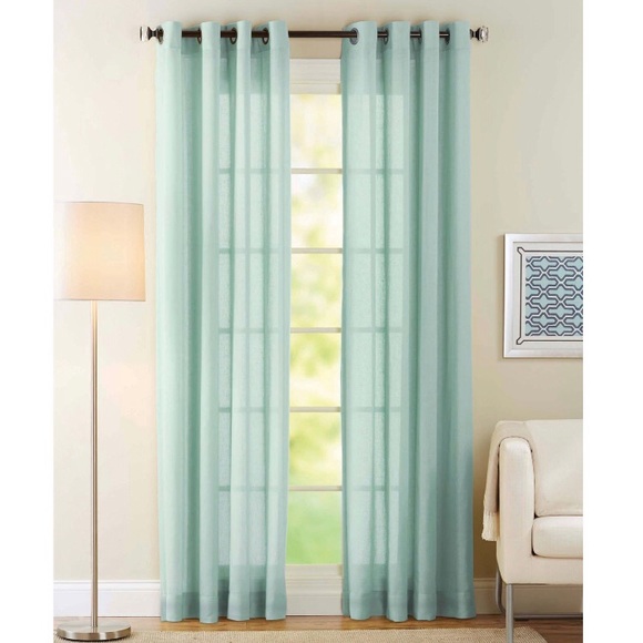 NWT 2 Aqua 84in Semi Sheer Grommet Curtain Panels